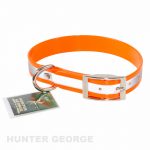 Orange-white signal leash for dog