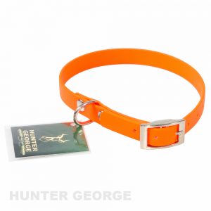 Оранжево-бяла сигнална каишка за куче